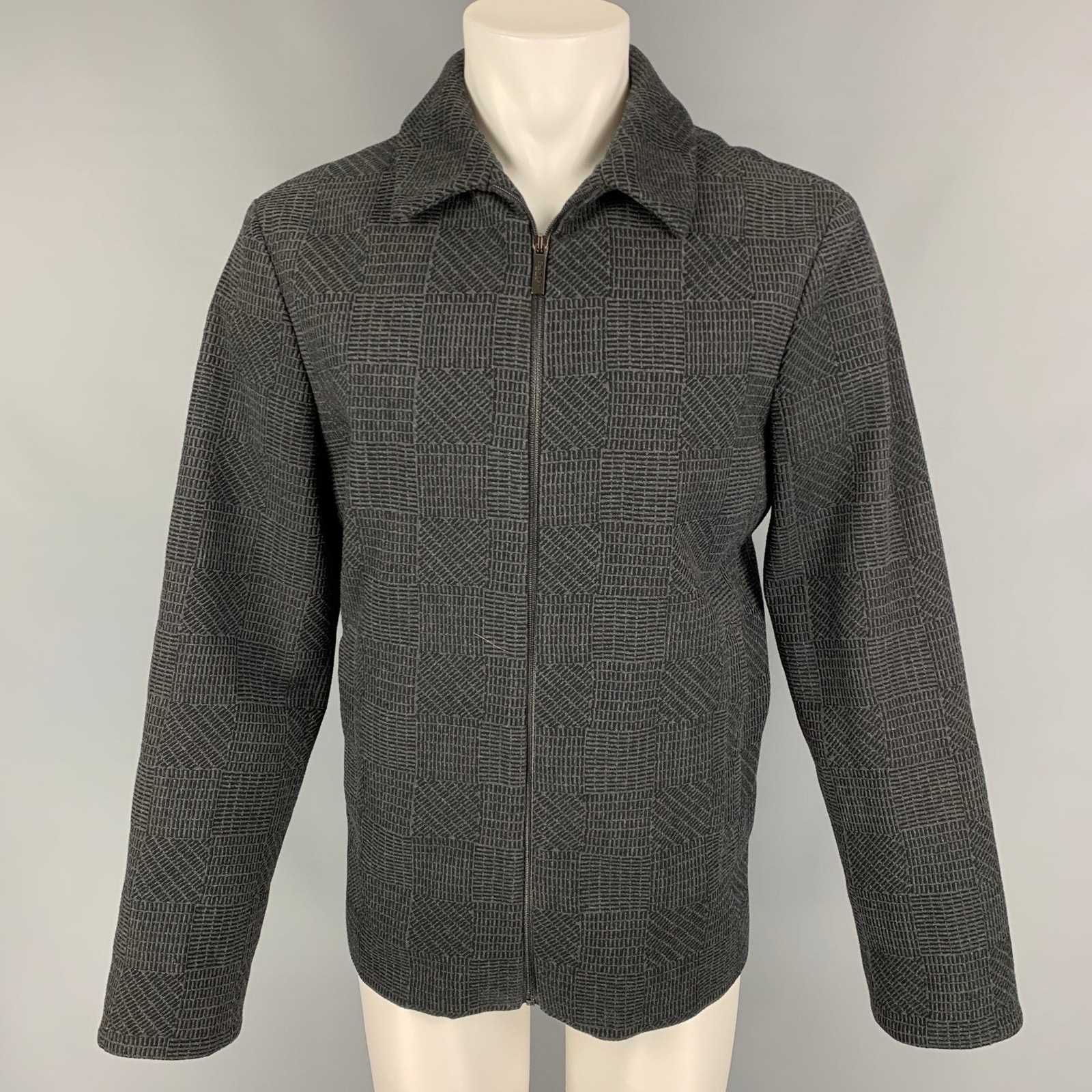 Calvin Klein Collection Size 38 Charcoal Black Textured Wool / Cashmere Jacket